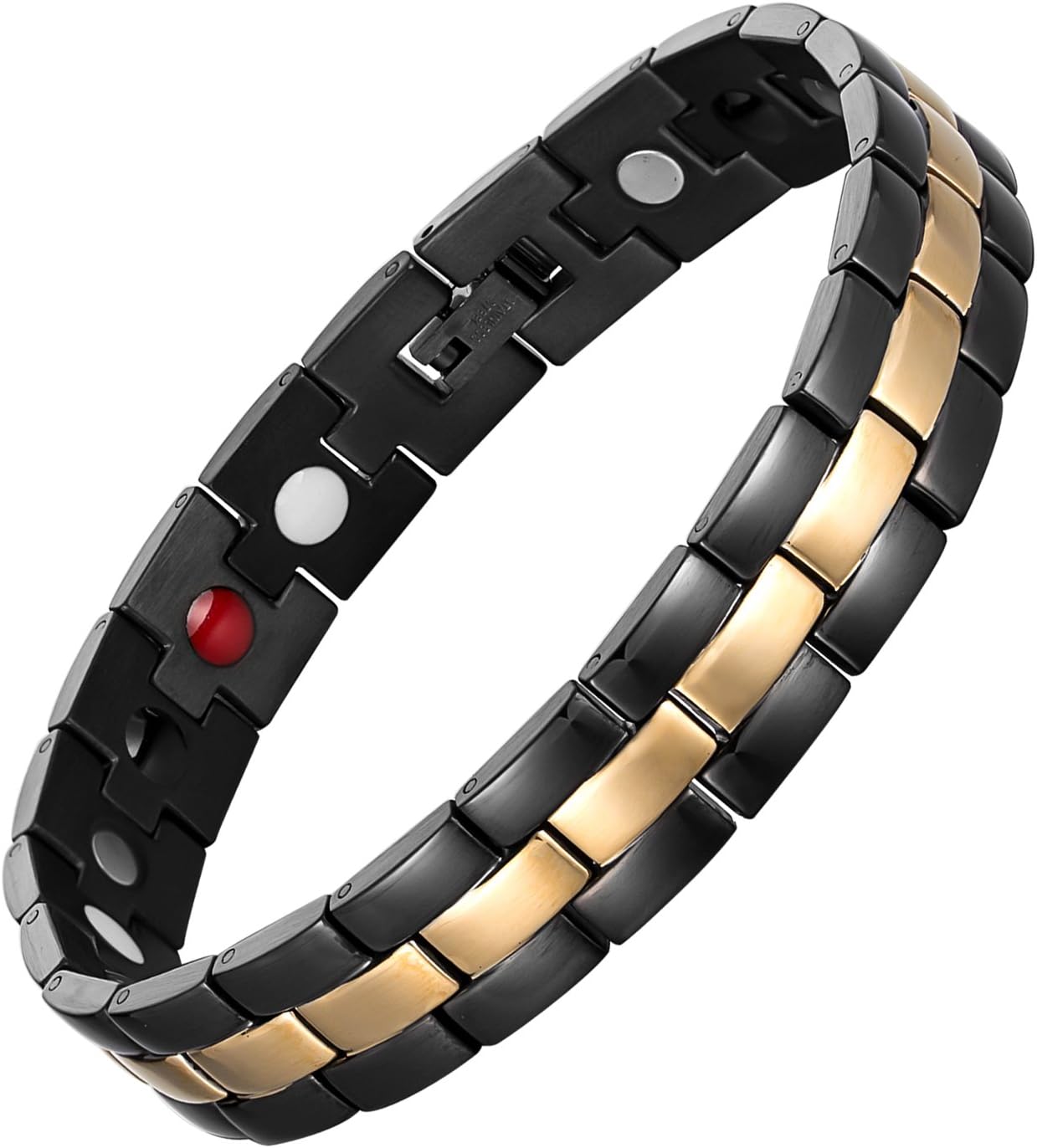 chaninely Magnetic Therapy Bracelets for Men Arthritis Carpal Tunnel Pain Relief Titanium Stainless Steel Health Energy Bracelet Adjustable with Free Link Removal Tool