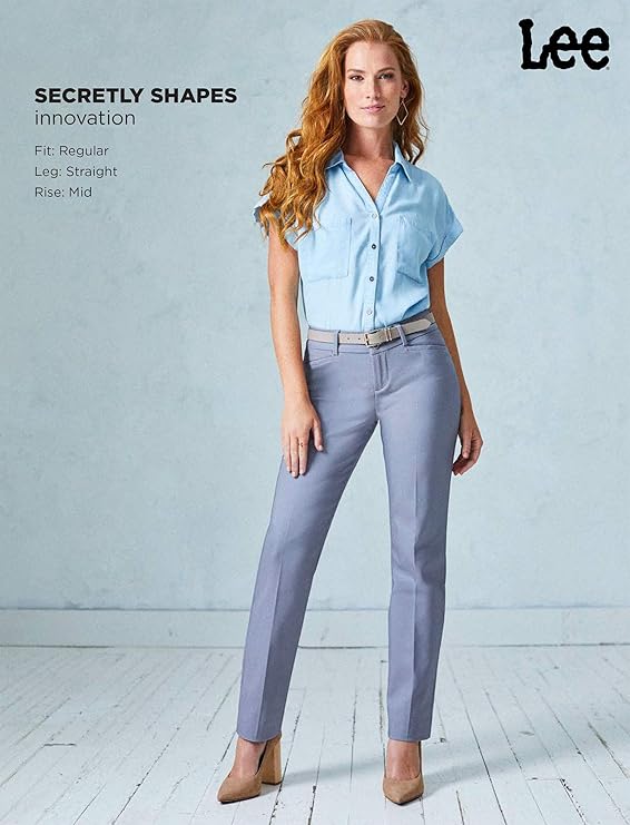 lee secretly shapes straight leg pants