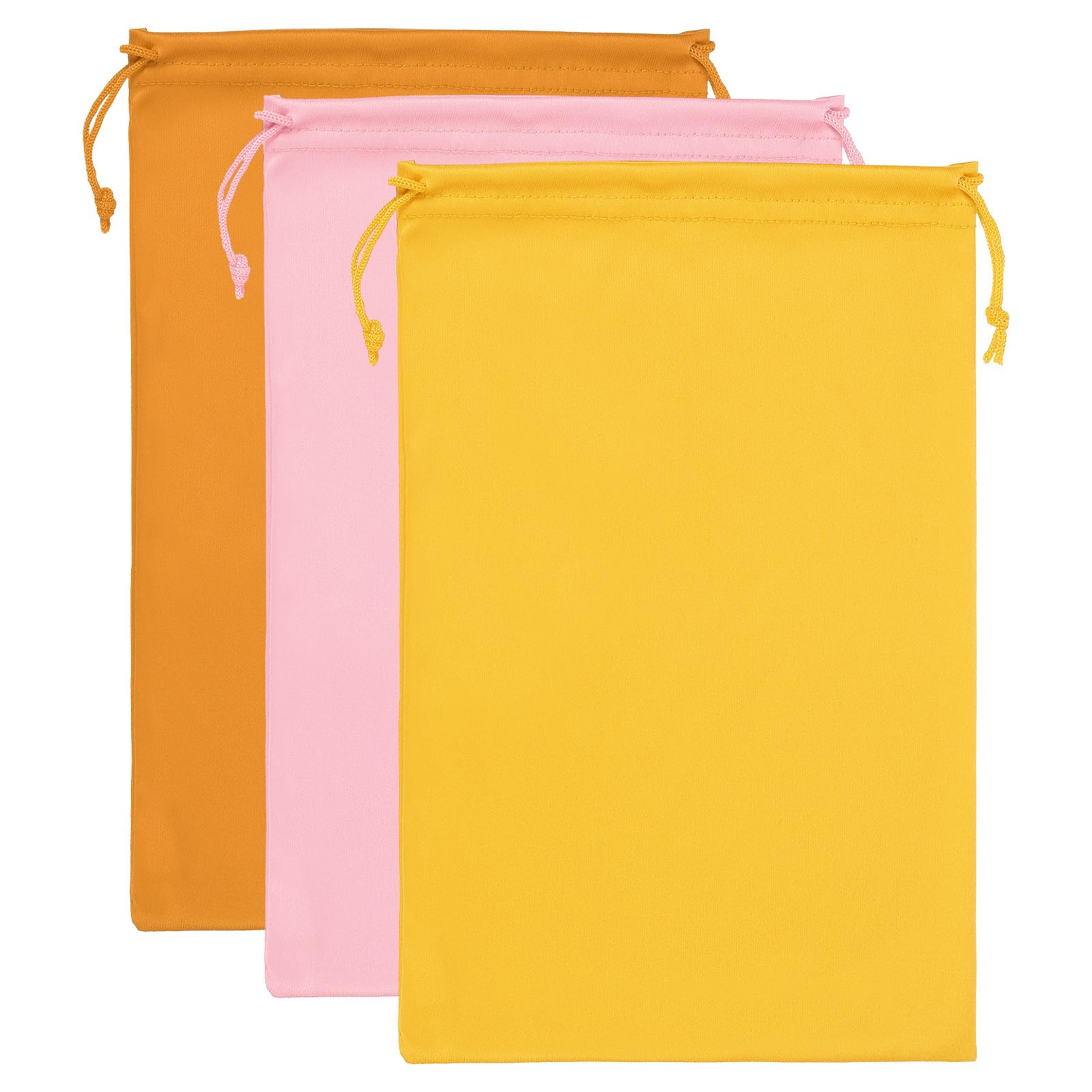 PATIKIL Ski Goggle Bag, 3 Pack Soft Microfiber Snow Goggles Protective Storage Case Sleeve Drawstring Pouch for Camera Lenses, Sunglasses, Eyeglasses, Pink, Orange, Yellow