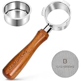 CASABREWS 51mm Bottomless Portafilter for CM5418, 5418Pro and 3700Essential | Stainless Steel Filter Holder, Wooden Handle, Double Cup Filter Basket, Puck Screen