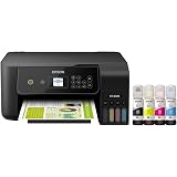 Epson EcoTank ET-2720 All-in-One Wireless Color Inkjet Printer, Black - Print Scan Copy - 10.5 ppm, 5760 x 1440 dpi, Voice Activated, Borderless Photo Printing, Ethernet, DAODYANG