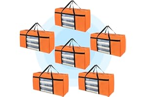 CIVJET 6 Pack Moving Bags Heavy Duty Extra Large, Moving Supplies&Boxes with Reinforced Zippers and Handles, College Clear Packing Bags for Moving Clothes, Storage Bags Moving Totes Camping Essentials