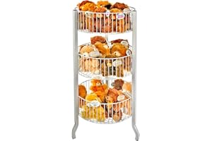 Azar Displays 300703 3 Tiered Round Wire Dump Bins (White)