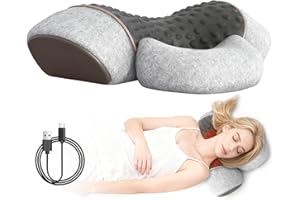 3-In-1 Neck Massager Pillow, Artuvate Neck Massager, with Heat and Traction, for Stretcher Massage (Light Gray)