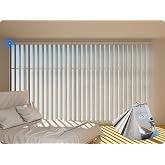 Blindify Motorized Vertical Blinds, Blackout Sliding Door Shades Smart Vertical Blinds Remote Control, Fabric Sample