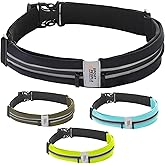 Running Belt for Women and Men, Waterproof Phone Holder for Running, Reflective 2-Pocket Waist Pack for Storing Runner’s Essentials Safely, Running Fanny Pack Fits Most Phones, Adjustable Belt Bag