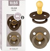 BIBS Colour Soother 2-Pack Pacifier Round Nipple 6-18 Months Mocha/Dark Oak