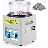 BEAMNOVA Magnetic Tumbler, Jewelry Polisher Machine, With Bucket, Lid | 180mm Polishing Pins, 2000 RPM, 1-60 Minute Timing, Unidirectional Rotation / Bi-rolling Tumbling Rolling Machine