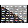 SIXPOINTS Diecast Model Car Display Case ,1/64 Scale Hot Wheels, Matchbox Toy Cars Organizer Storage Cabinet Wall Mount with Acrylic Glass Door, Stores up to 60 Cars