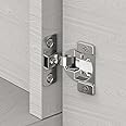 Furniware 2 Pieces 1-3/8" Compact Soft-Close Hinges, Concealed Hinge Variable Overlay Hinge, 105° Open Angle Self Closing Hidden Stainless Steel Hinges for Kitchen Cabinet Door
