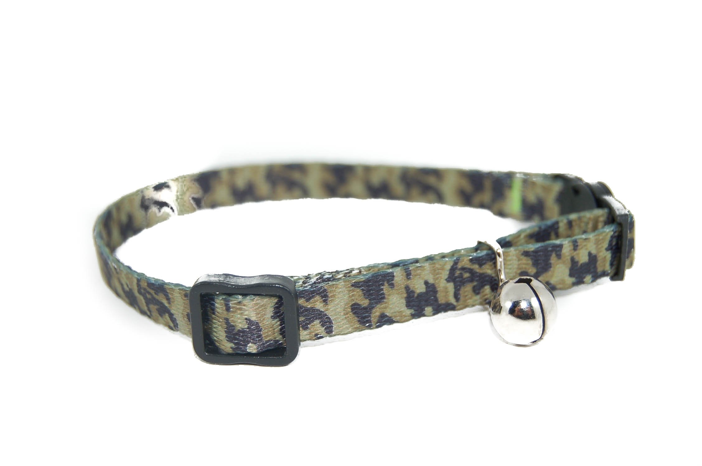 Pet Palace® "MILITARY MOGGY" camouflage green safety cat collar camouflage cat collar with safety elastic
