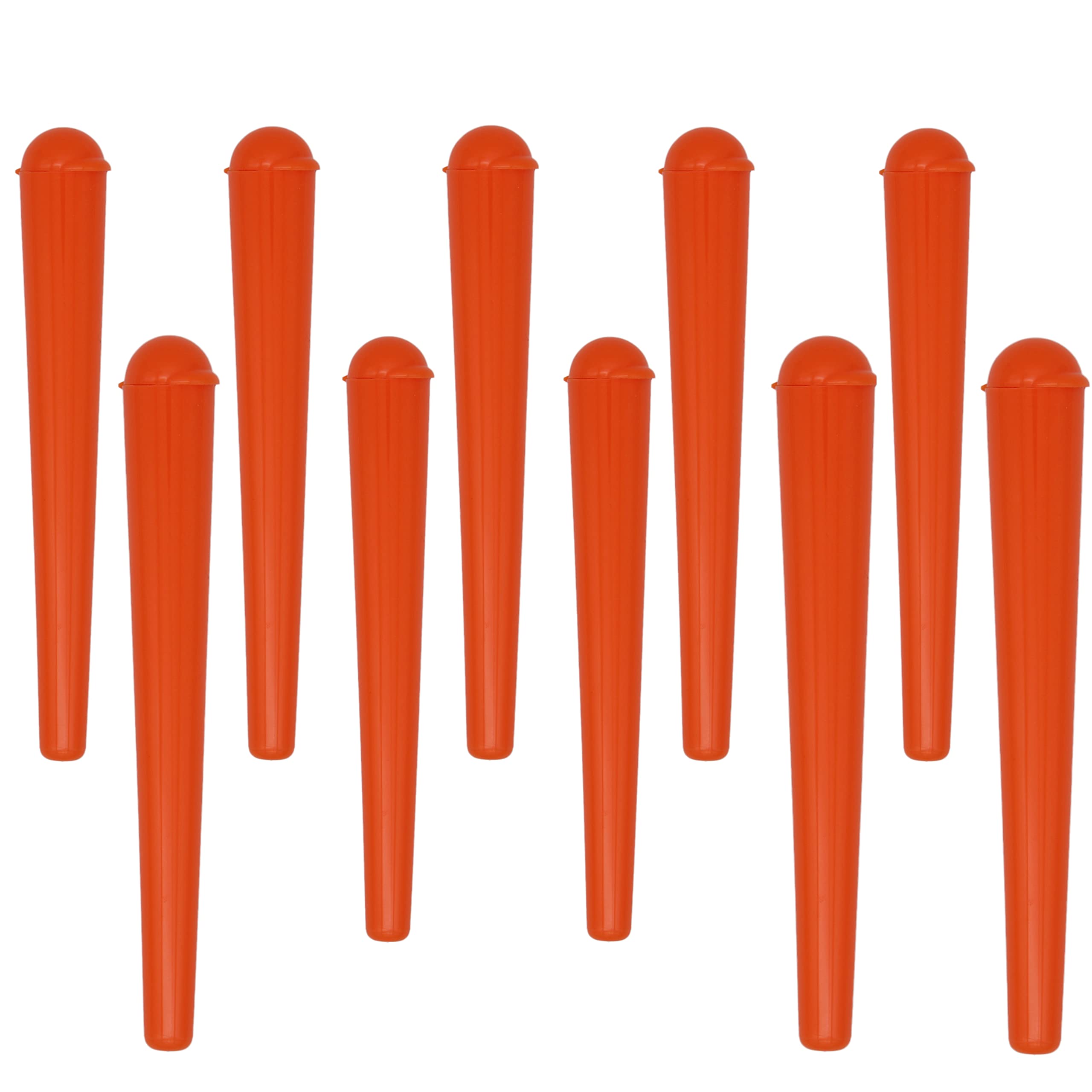 Cherry-on-Top King Size Cone Holder Air Tight Hard Plastic Tube Smoking Rolling Cig Tube, 10 Holder, Orange Pop Lid