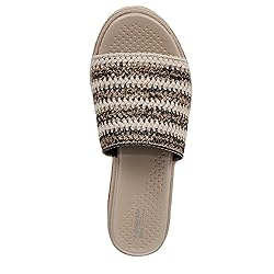 BZees Womens Breezy Slide Sandal Black Raffia 6 W