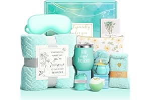 WASOCOL Happy Birthday Gifts for Women Self Care Gift, Relaxing Care Package Get Well Soon Spa Gift Basket with Luxury Blanket, Mothers Day, Brithday Gifts for Mom Her Friend Sister Wife