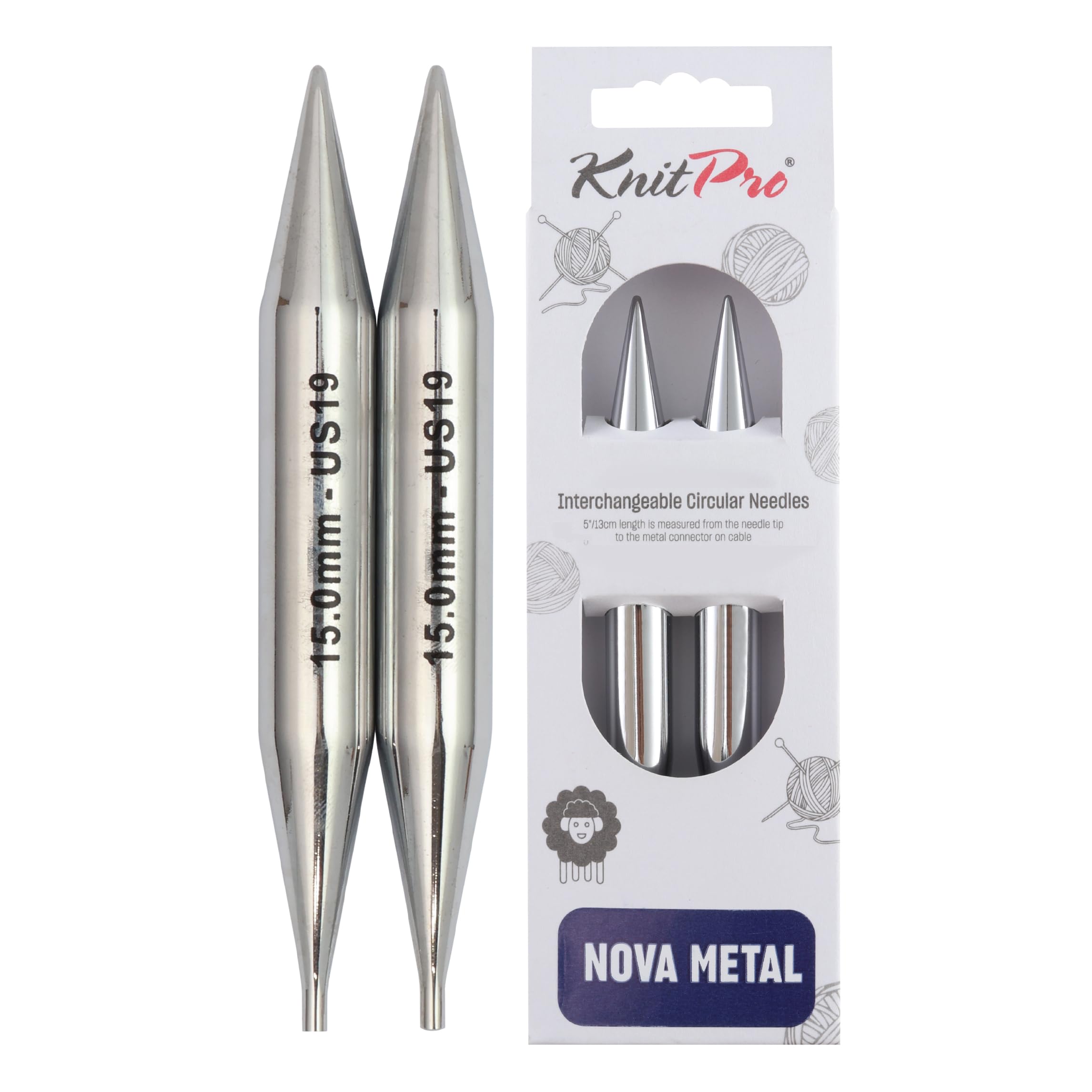 KnitPro Nova Interchangeable Circular Needles 5" (13cm) | 15.00mm — image 1