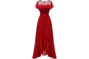 BeryLove Formal Dresses for Women 2024 Wedding Guest with Slit Cocktail Elegant Lace Long Prom Dress