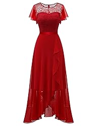 BeryLove Prom Dresses for Women Wedding Guest Ruffe