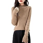 Chanyarn Women's 100% Merino Wool Seamless Sweater Mock Neck First-Line Ready to Wear Long Sleeve Ribbed Knit Pullover