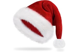Iioscre Santa Hat Adult Christmas Hats - Santa Claus Hat for Women Men - Xmas Holiday Party