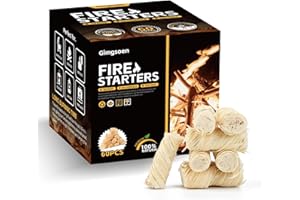 GIMGSOEN Fire Starters 60pcs-Natrual Fire Starters for Campfires，Fire Pit, Pizza Ovens，BBQ,Wood Stove- Grill Charcoal Fire Starters，All-Weather Waterproof Charcoal Fire Starter