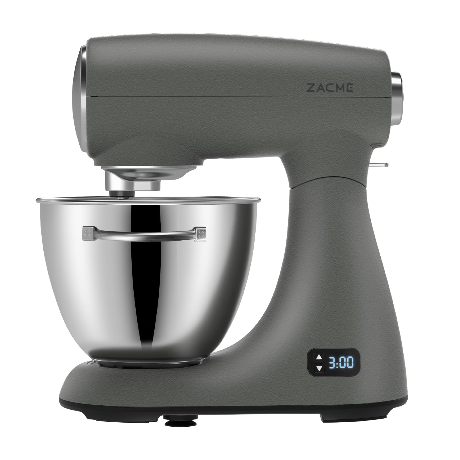 Photo 1 of ** For parts only ** ZACME Mixers Kitchen Electric Stand Mixer 5.5QT 600W, Aluminum die casting and Gears, Dual Cooling System, Low Noise, DC Motor, LED Display and Timing Function, Tilt-head Metal Food Mixer, Grey