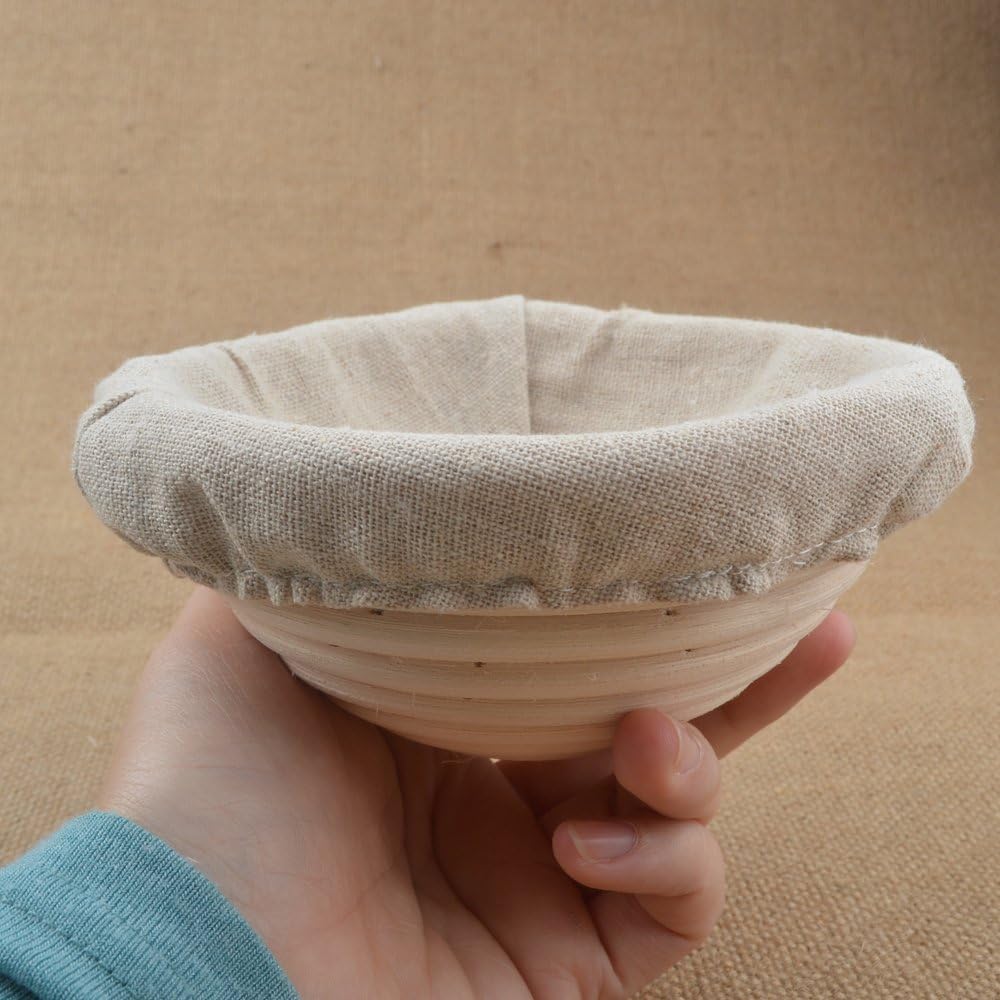 ifsecond 1x Small Round Size 13x6cm Bread Proving Basket, Rattan Banneton Brotform SourDough proofing, Artisan bread