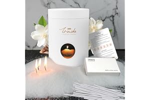 TRINIDa Pearled Candle 18oz/ 1.1lb, Sandalwood Jasmine Scented Sand Candles with 30 Wicks, Refillable Pearled Candle Sand for Candle Making (White, Silk Mist)