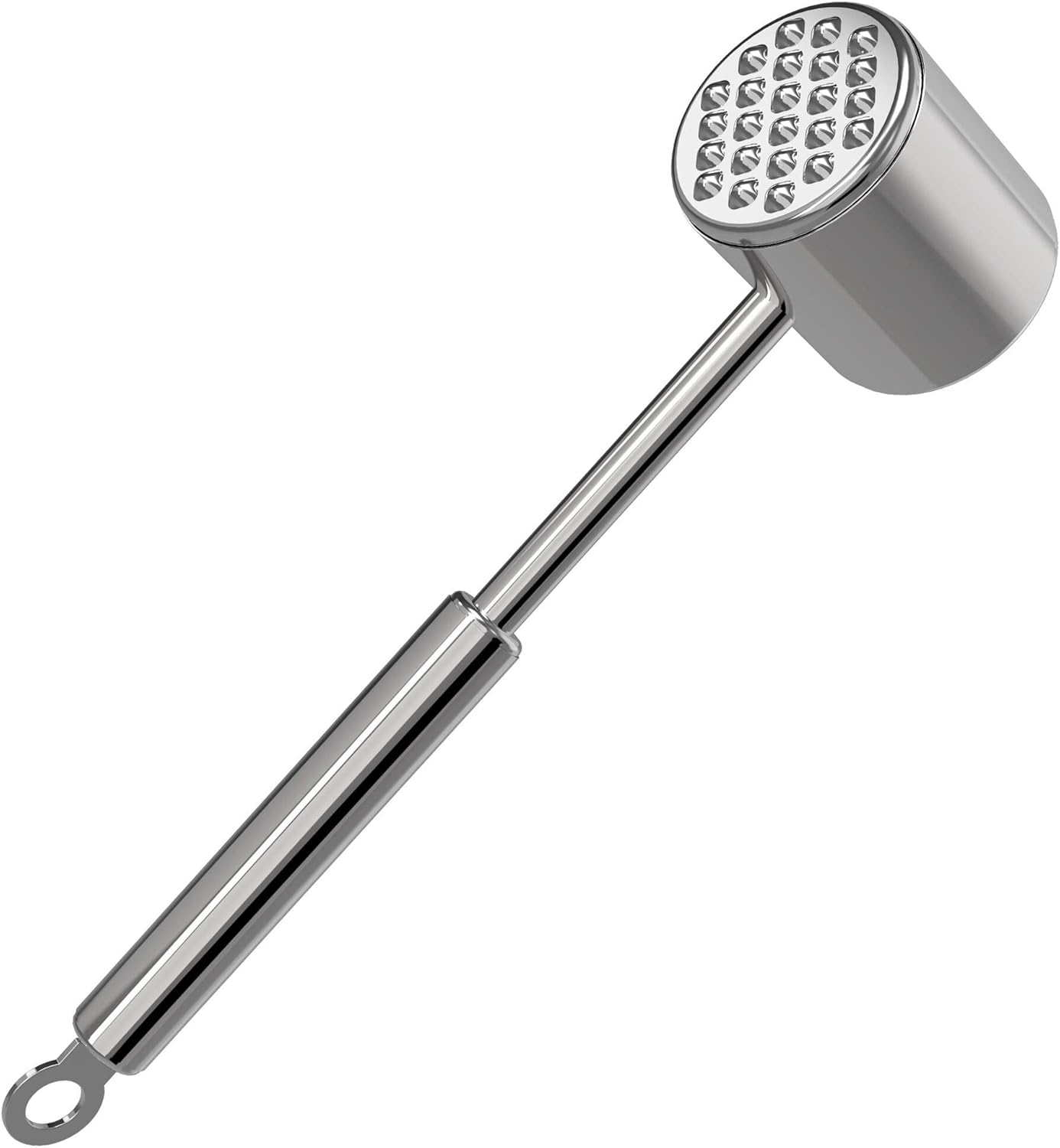 OMEW Fleischklopfer doppelseitig Fleischhammer aus 304 Edelstahl für Schnitzel spülmaschinengeeignet