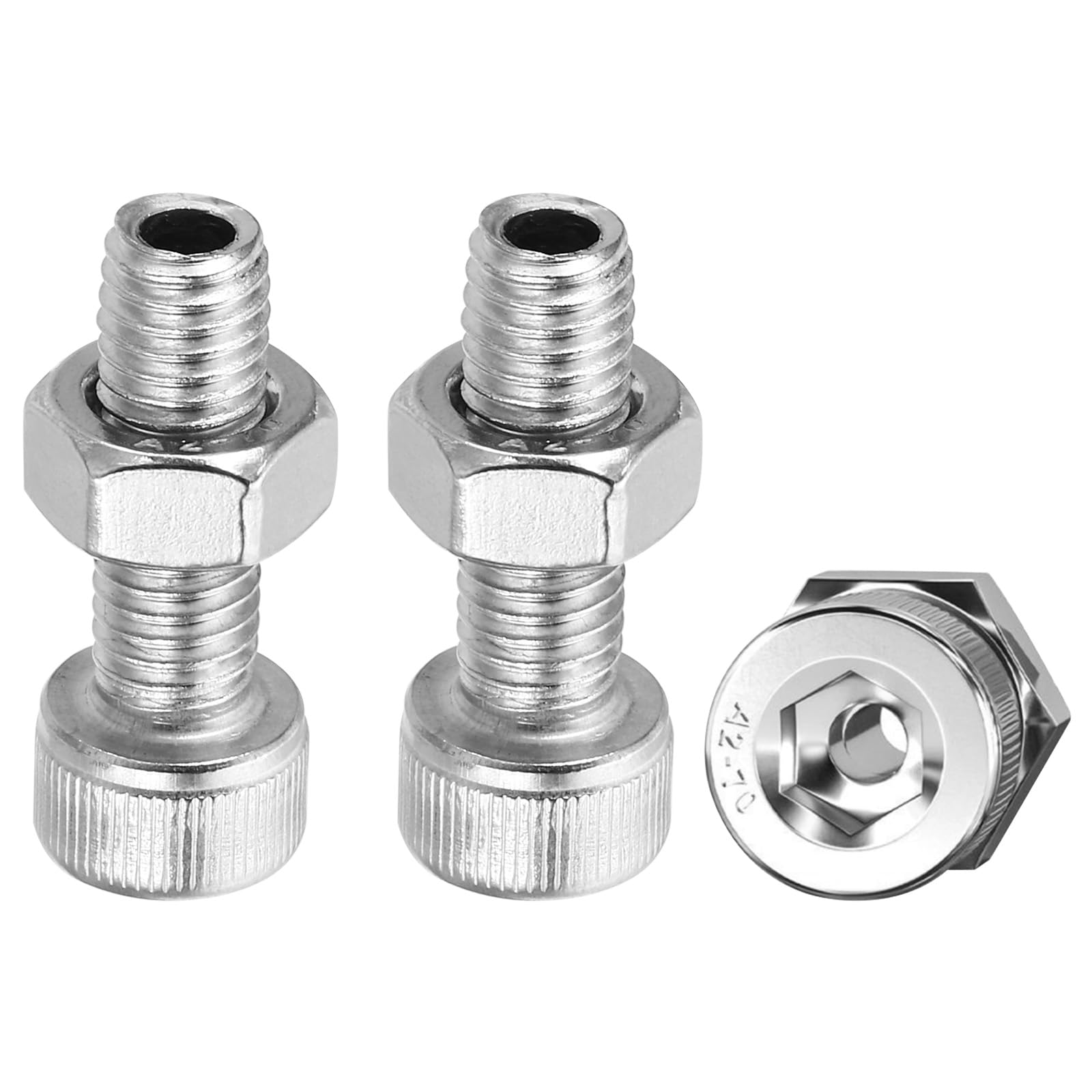 PATIKIL M8x25mm 304 Stainless Steel Hollow Bolt, 3 Set Cylindrical Hexagon Socket Screw Nut Kit Lamp Threading Screws Through Hole Fasteners