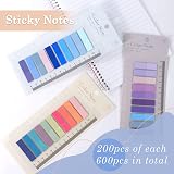 Qufiiry 600 Pcs Sticky Notes 3 Packs Ruler Pages Markers Colored Tabs view 3