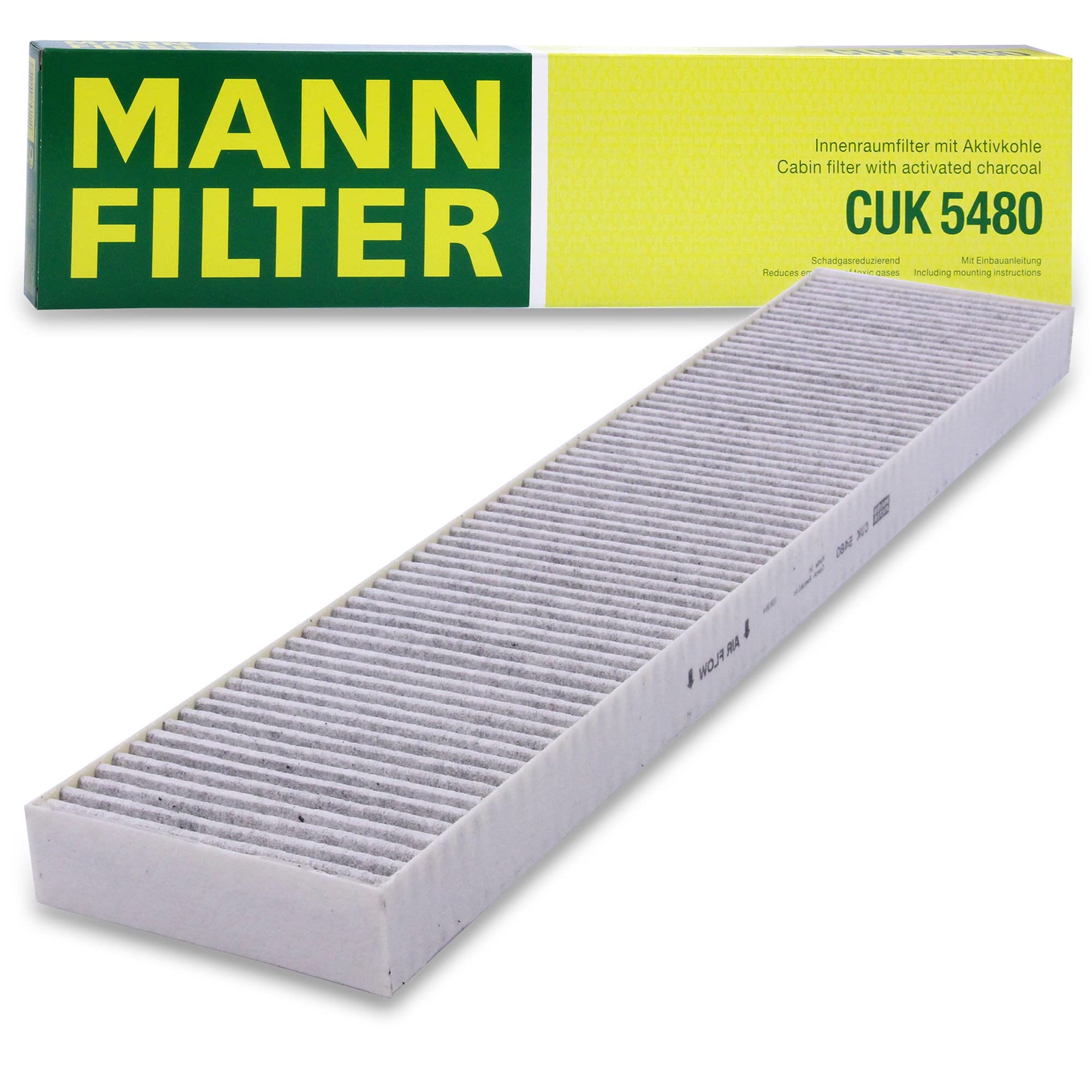 MANN-FILTER CUK 5480 Cabin Air Filter - Pollen Filter with Activated Carbon - for Cars + Transporters