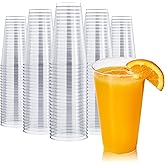 FOCUSLINE 200 Pack 16 oz Clear Plastic Cups, Large Disposable Cups Plastic Party Cup, 16 Ounce Heavy duty Clear Cups for Party, Thanksgiving, Halloween, Christmas