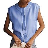 Ainangua Womens Cardigan Sweater Vest Casual Sleeveless Button Down Tops Summer Ribbed Tank Trendy Knitwear Outfits