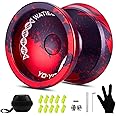 WATIEOBOO Yoyo Trick Yoyo Professional Responsive Yoyo Bearing for Kids Beginner Unresponsive Yoyo Bearing for Adults Advanced Yoyo Player with Removal Bearing Tool -Black and Red, LS-YOYO-31