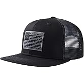 BASSDASH Flat Brim Trucker Cap Adjustable Snapback Hat Mesh Back for Men Women