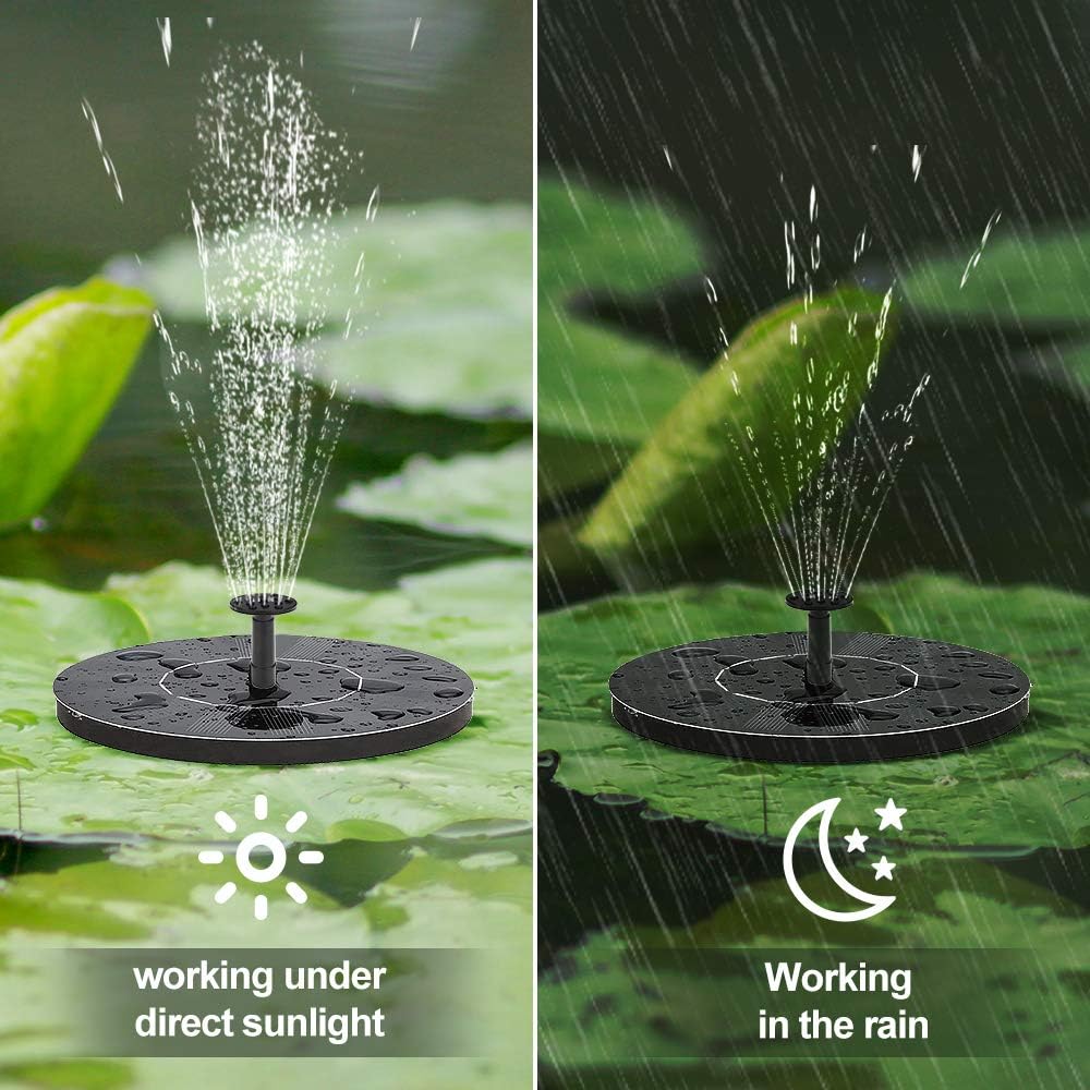 Yooumoga Solar Bird Bath Fountain Pump with 4 Nozzle, Free Standing Floating Solar Powered Water for Bird Bath, Garden, Pond, Pool, Outdoor : Garden & Outdoor