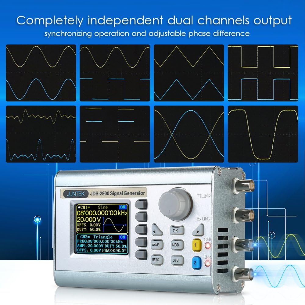 JDS2900 Signal Generator Function Generator Protable Digital Control Dual-Channel DDS Arbitrary Waveform Pulse Frequency Meter (3MHz)