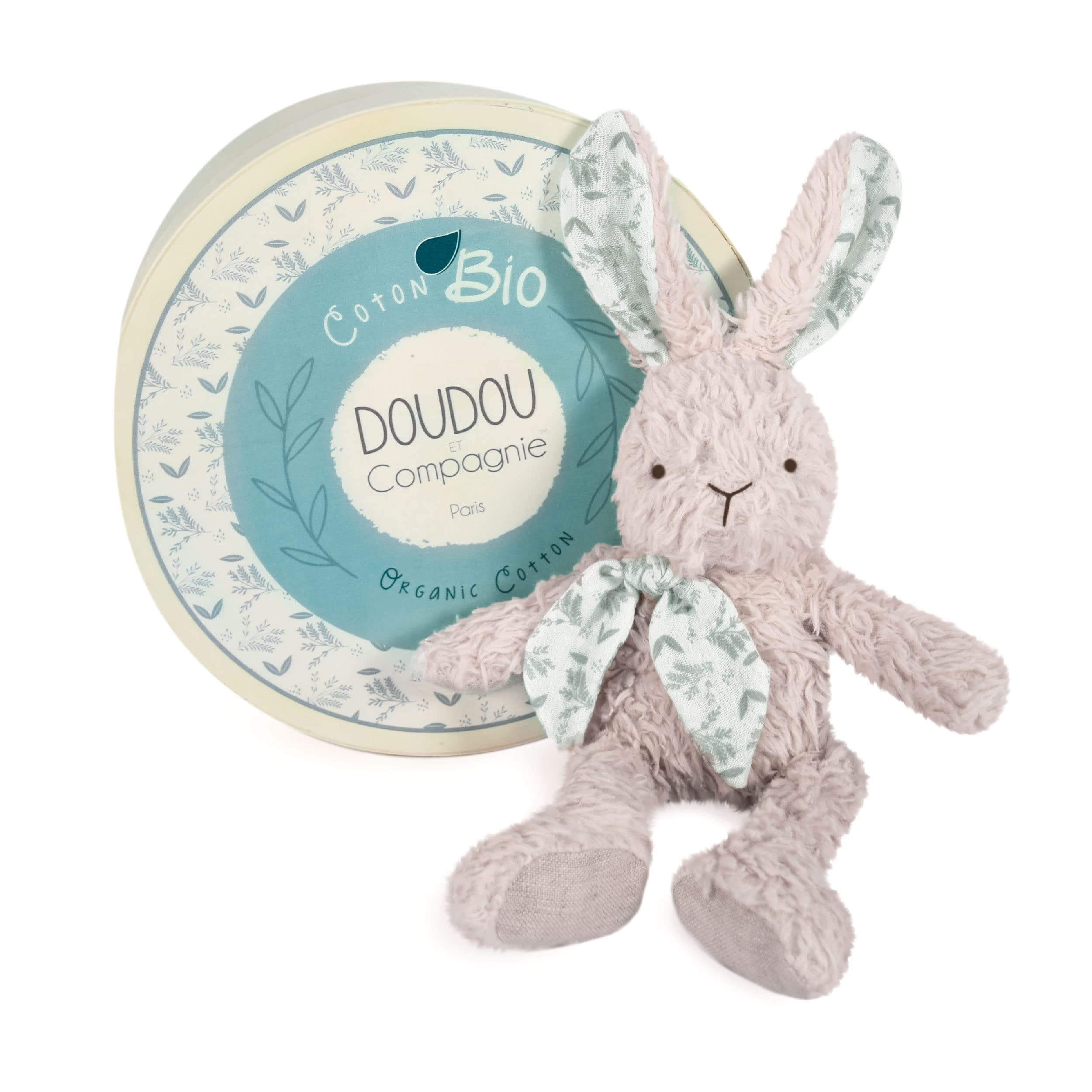 Doudou et Compagnie Pantin Rabbit - Comforter Organic - Grey - 25 cm - Cuddly Toy Botanic Organic - DC3969