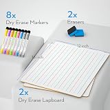 Nicpro 2 Pack Whiteboard A3 30x42 cm Double Sided Lapboard with 8 Pens view 3