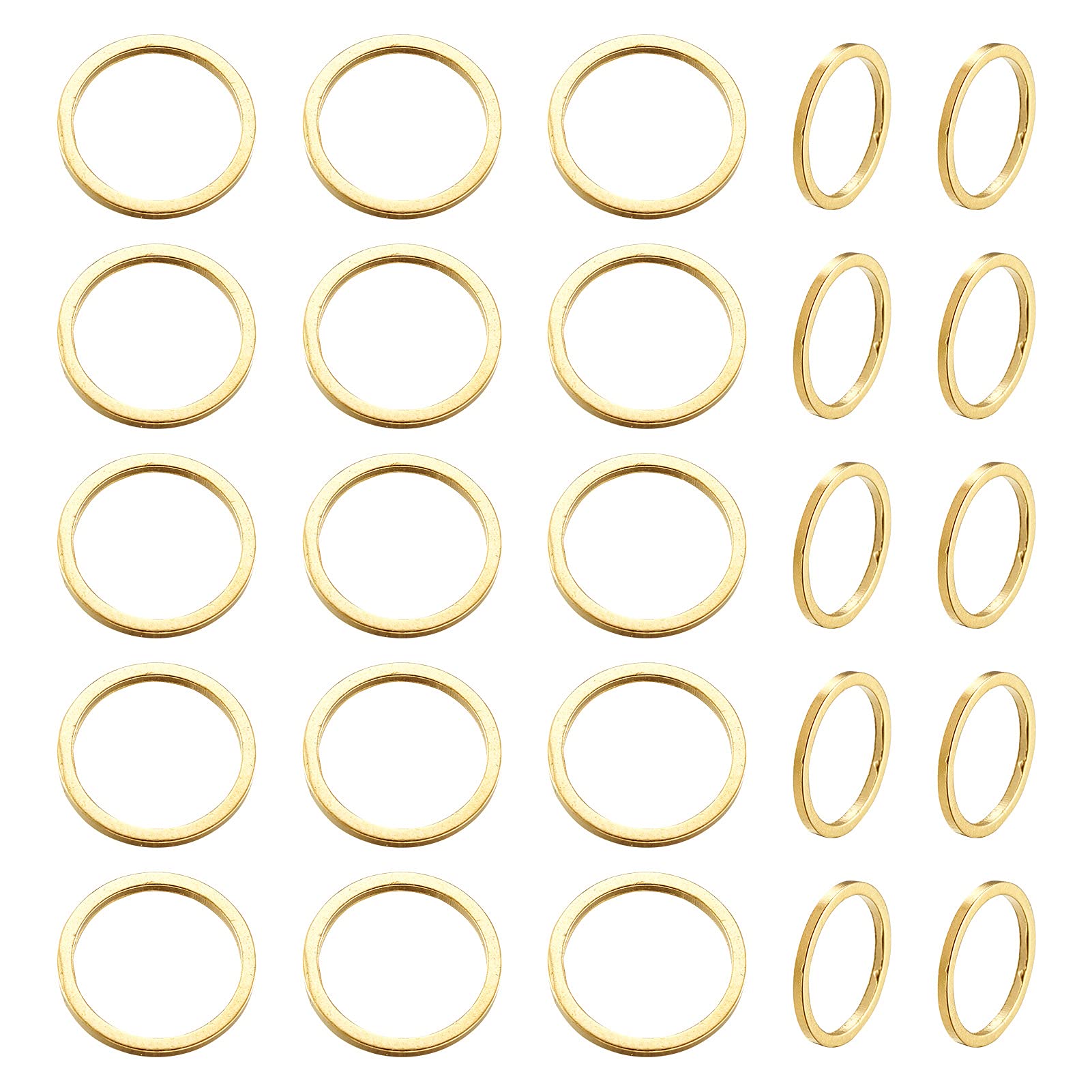 Craftdady 50Pcs Brass Multi-Purpose O Ring 30mm Hollow Charms Pendants for Earrings Necklaces Bracelets Creations Resin DIY (Golden)