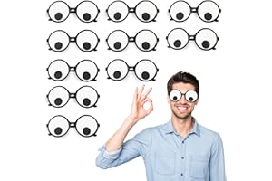 TUSAUW 10pcs Googly Eyes Glasses, Halloween Funny Glasses, Shaking Eyeball Glasses googly eye glasses for Christmas Birthdays Favors New Years Eve Party Supplies 2025(invisible)