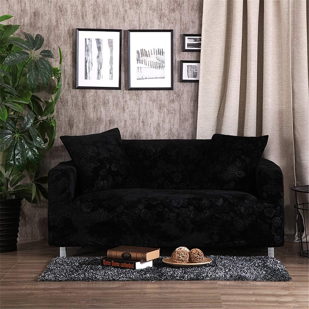 JITIAN Couch Lid Velvet Fabric Emboss Seat Covers Embroidery Sofa Case Living Room Slipcovers