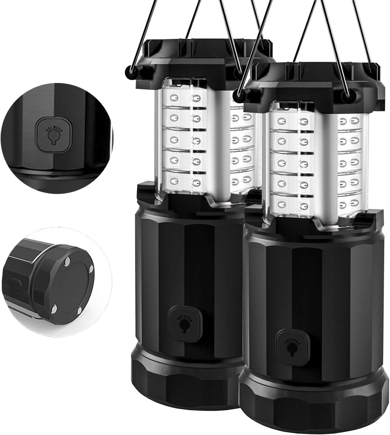 Etekcity Camping Lantern Battery Powered Led Lights with AA Batteries, Upgraded Magnetic Base and Brightness Control Flashlights for Power Outage, Backpacking, Hiking, Storms: Sports & Outdoors