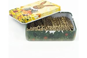 MAORULU Mini Bobby Pins Blonde with Cute Case, 200 CT 1.38 Inch Small Hair Bobby Pins for Buns, Premium Gold Hair Pins for Kids, Girls and Women, Great for All Hair Types