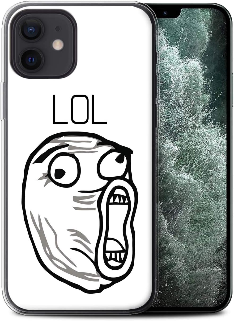 Amazon Com Stuff4 Gel Tpu Phone Case Cover For Apple Iphone 12 Mini Lol Face Design Funny Internet Memes Collection