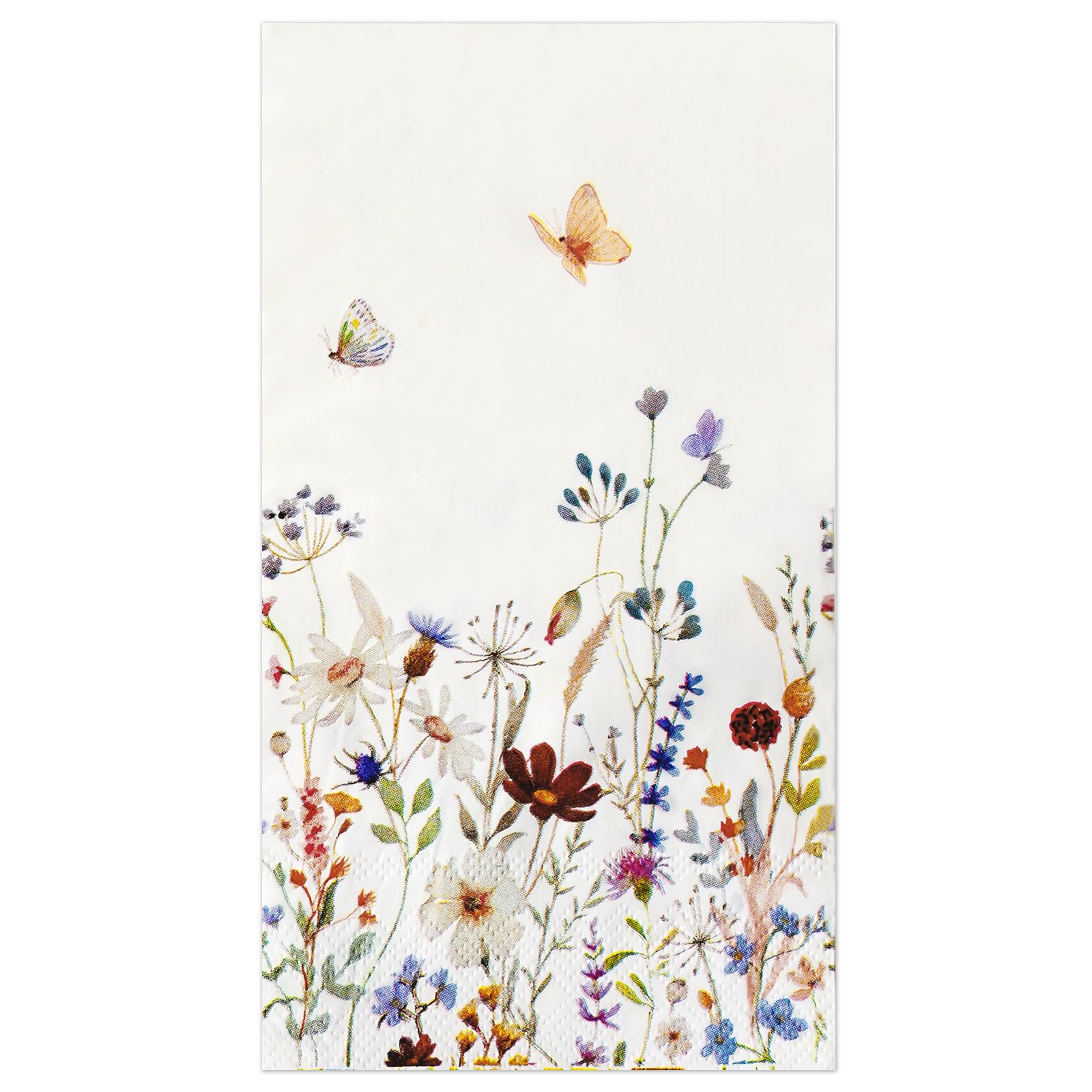 Photo 1 of 100 Floral Paper Napkins Decorative, 3 Ply Watercolor Wild Flower Dinner Napkins Guest Napkins, Disposable Hand Towels for Bathroom Fall Tea Party Bridal Shower, Baby Shower, Birthday