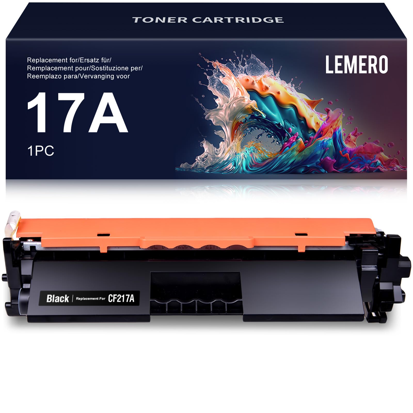 Lemero CF217A 17A Toner Cartridge Compatible for HP LaserJet Pro M102w/M102a, MFP M130fn/M130fw/M130nw/M130a, Black, High Yield, 1600 Pages, 5% Coverage