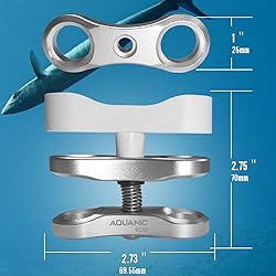 Nitescuba 2PCS 1'' Standard Ball Clamp Mount,Long