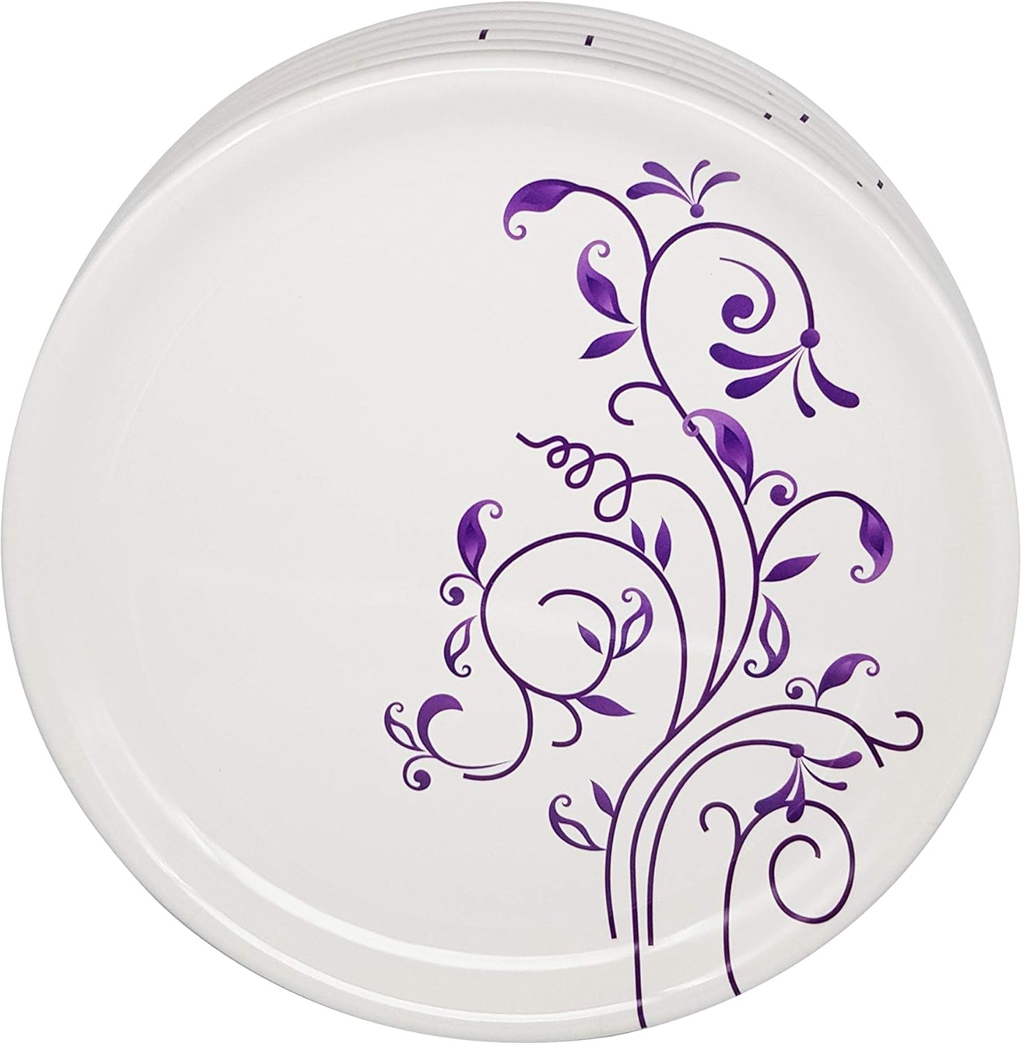 Buy Melamine Dinner Plates, Printed Design Half Plates Set of 6, 8 Inch