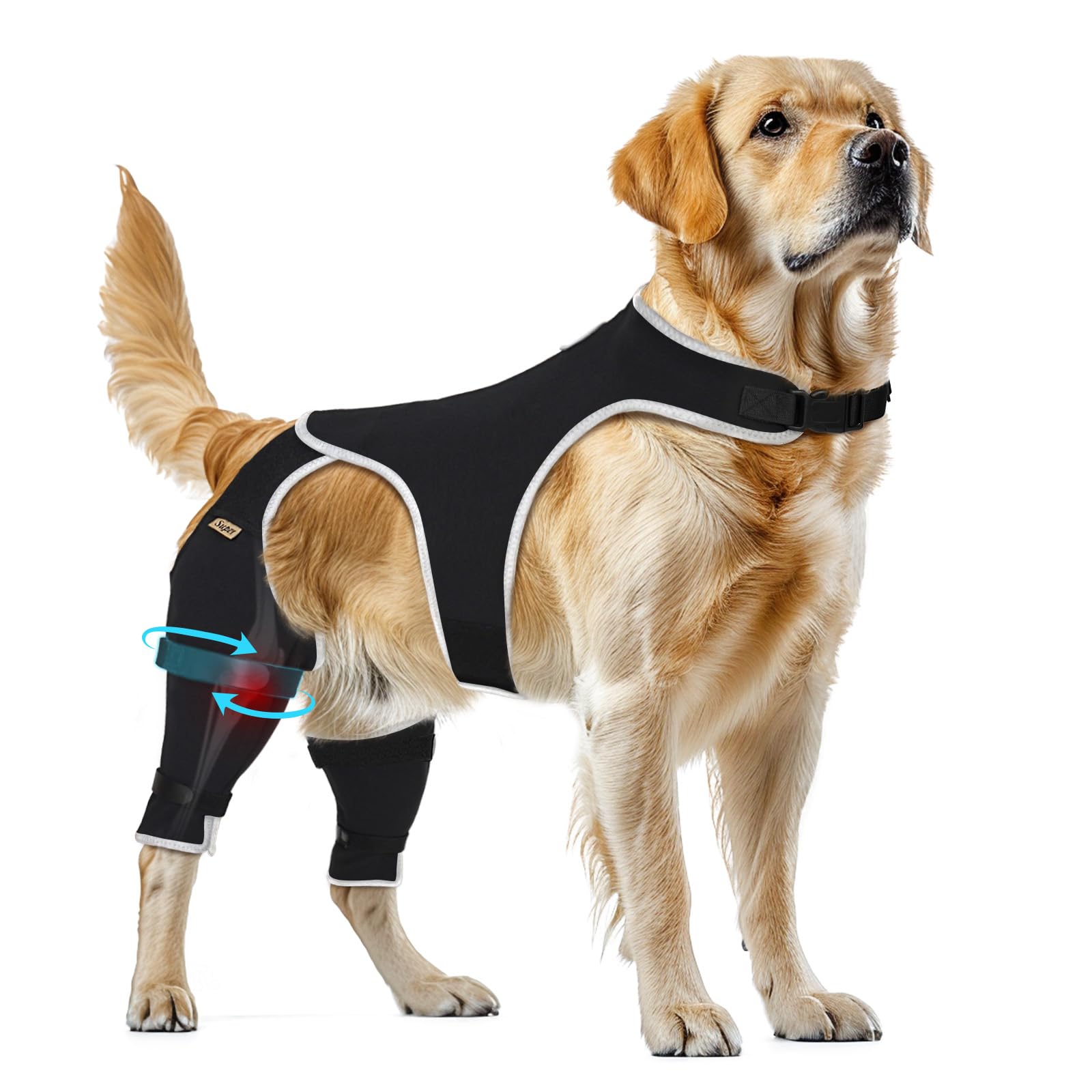 Photo 1 of Supet Dog Rear Leg Sleeve to Stop Licking- Anti Licking for TPLO Surgery Wound Protection, Secure Fit Chew Resistant Washable Recovery Sleeve for Dogs, Suitable for Male and Female Pets